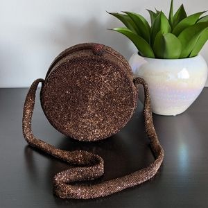 Cult Gaia Inspired Bronze Beaded Shoulder Bag